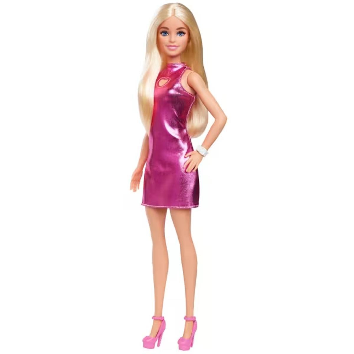 Barbie Fashionistas - Vestido Rosa Metalico